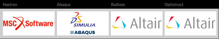 Nastran, Abaqus, Radioss, Optistruct