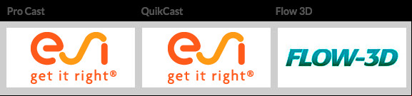 Procast, QuikCast, Flow3D